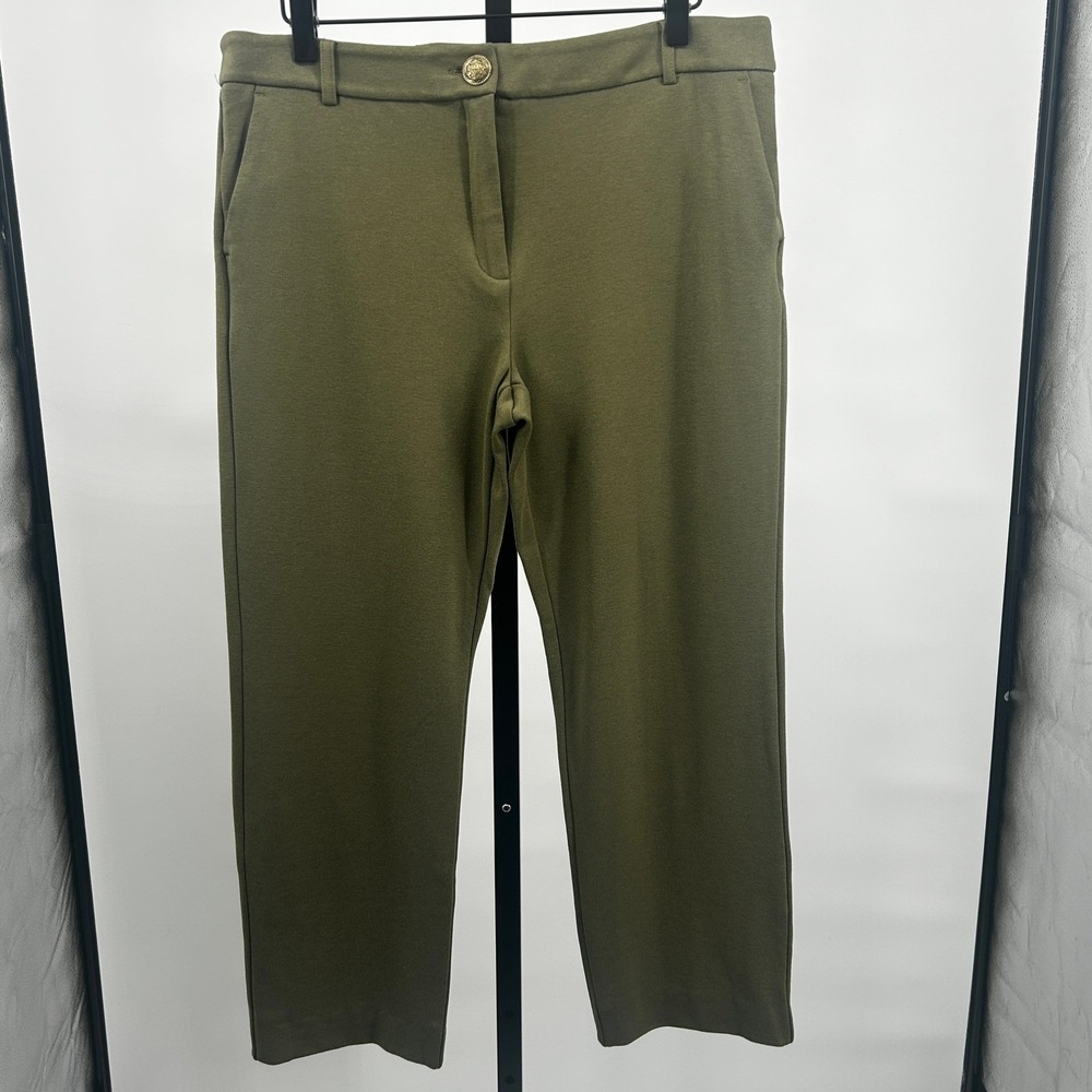 Marella Dress Pants Straight Leg‎ Trousers Olive Green Size 10 Quiet Luxury